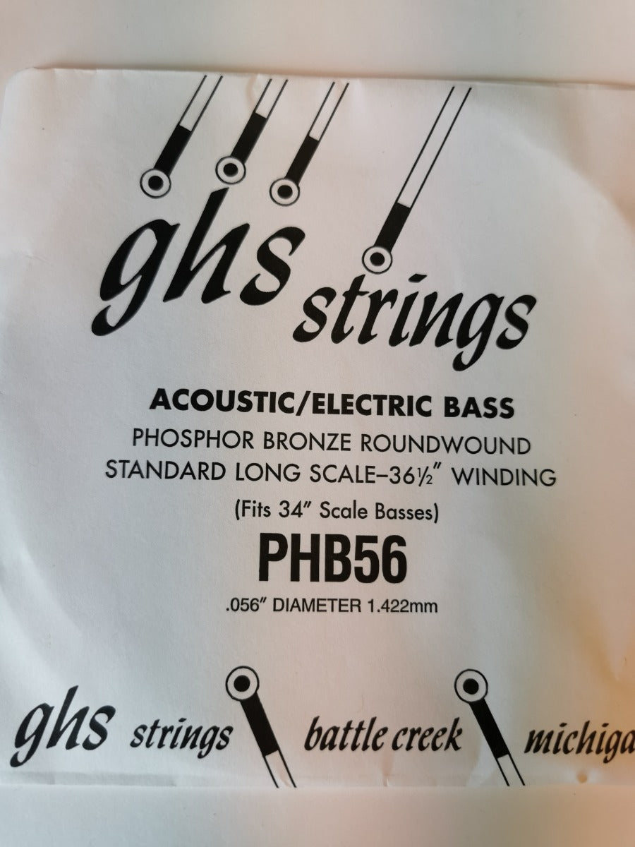 GHS PHB56 SINGLE PHOSPHOR BRONZE BASS. LNG PHB56. Streng.