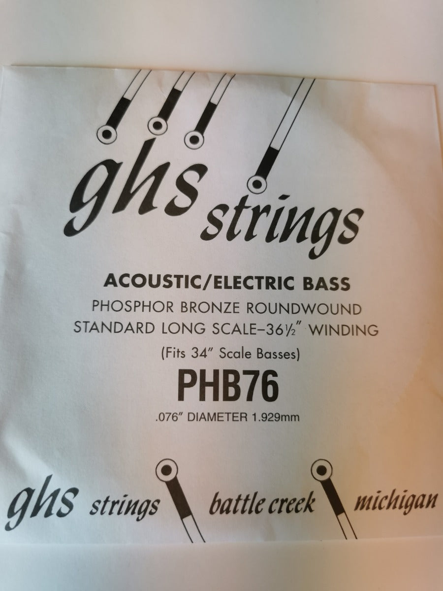 GHS PHB76 SINGLE PHOSPHOR BRONZE BASS. LNG PHB76. Streng.