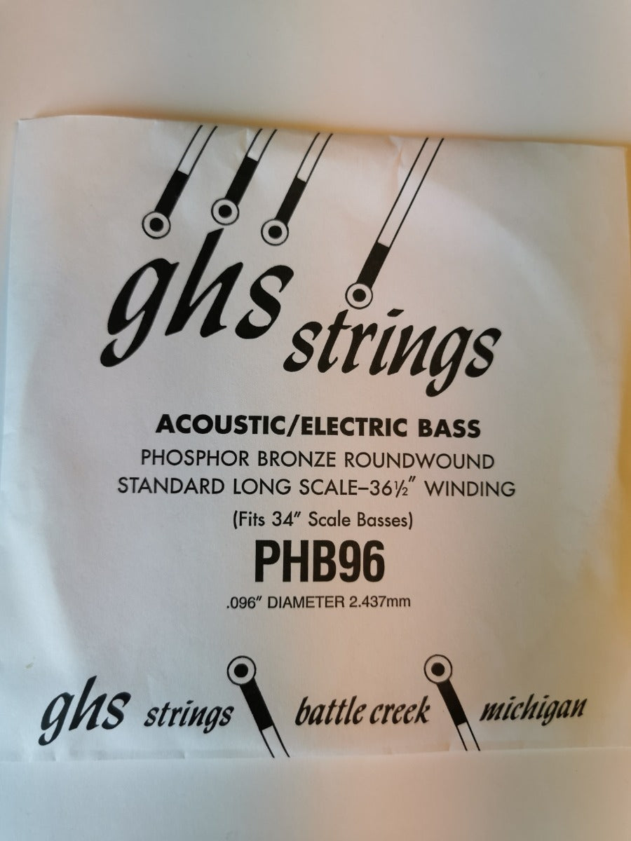 GHS PHB96 SINGLE PHOSPHOR BRONZE BASS. LNG PHB96. Streng.