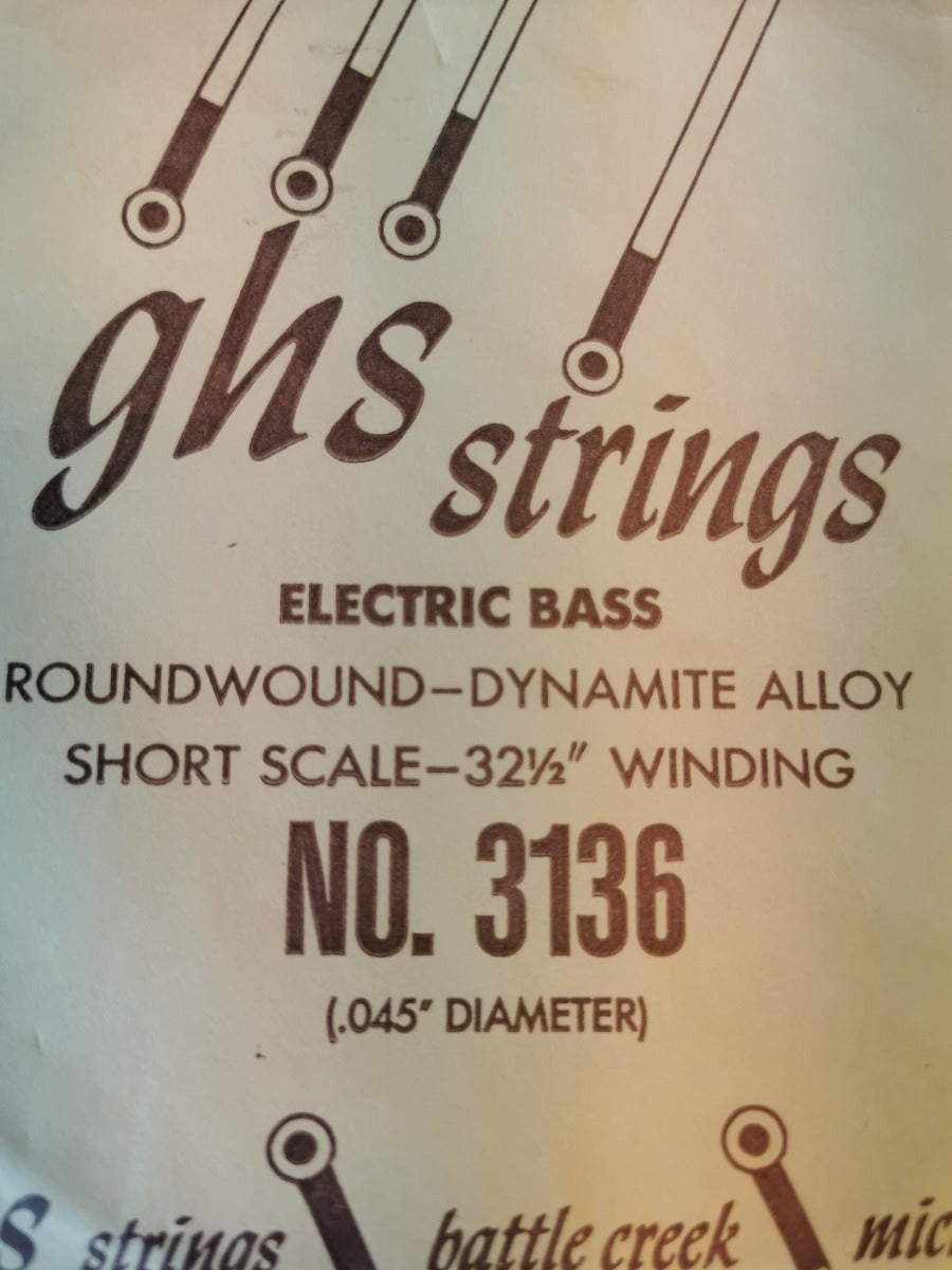 GHS 3136 single bass string 0.45 short scale Dynamite alloy