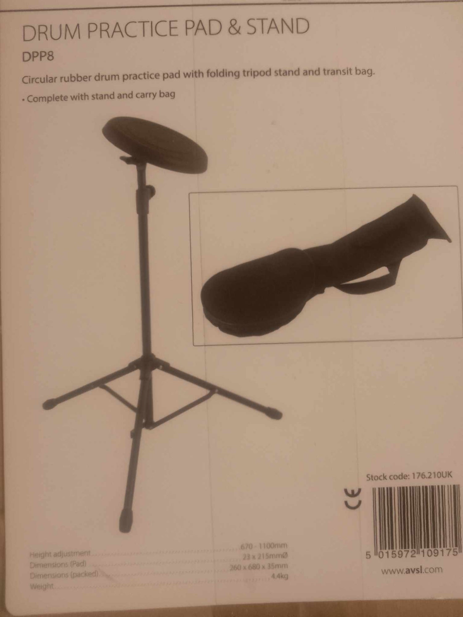 DPP8 Trommepad m/stativ