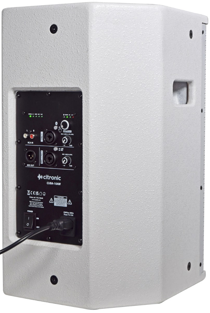 CUBA 10" Active Full-Range PA Høyttaler m/ DSP + Bluetooth 270W Hvit