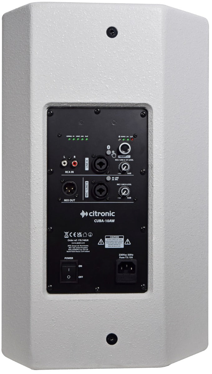 CUBA 10" Active Full-Range PA Høyttaler m/ DSP + Bluetooth 270W Hvit