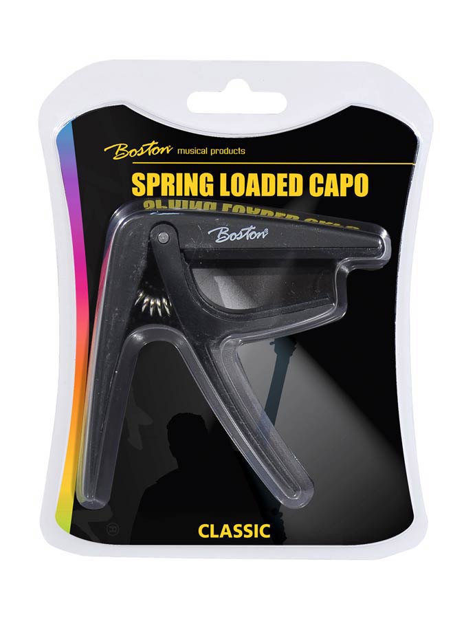 Boston BC-86-BK spring loaded capo for classic guitar
