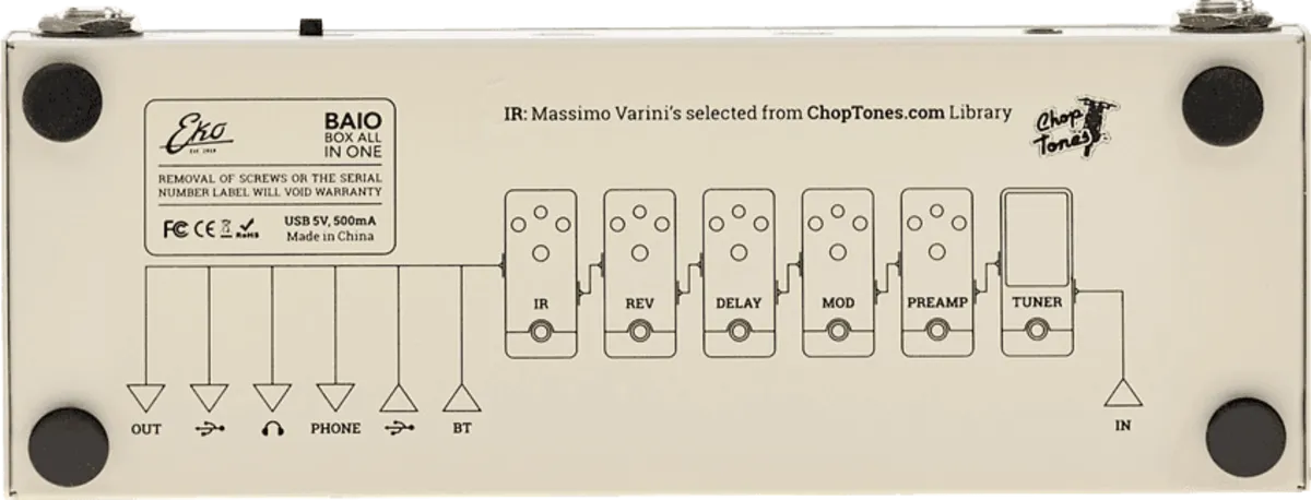 EKO MEK BAIO Mini multi -effekt batteri pedal m/ IRs
