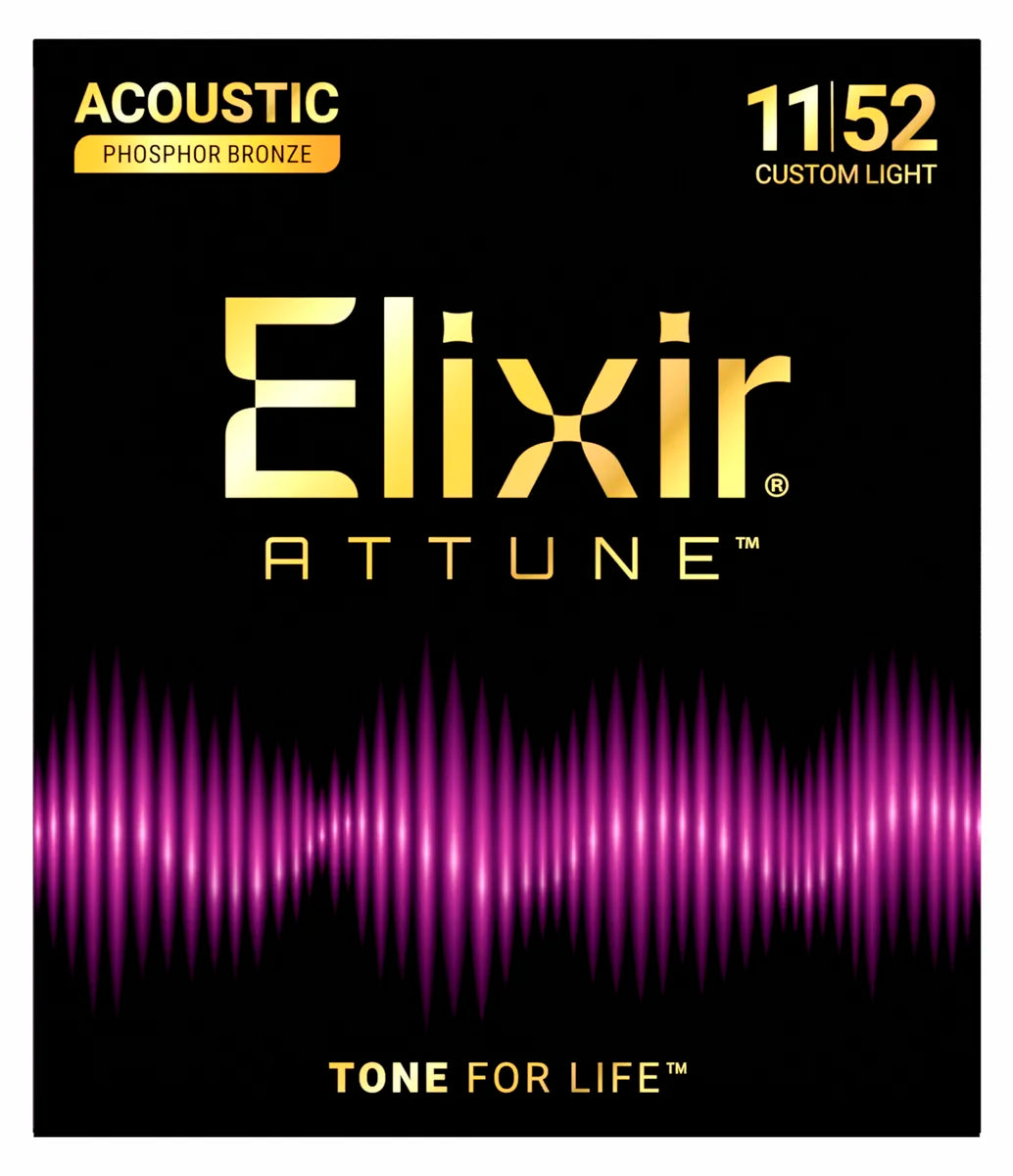 ELIXIR ATTUNE 21027 Phosphore Bronze Custom Light 11-52