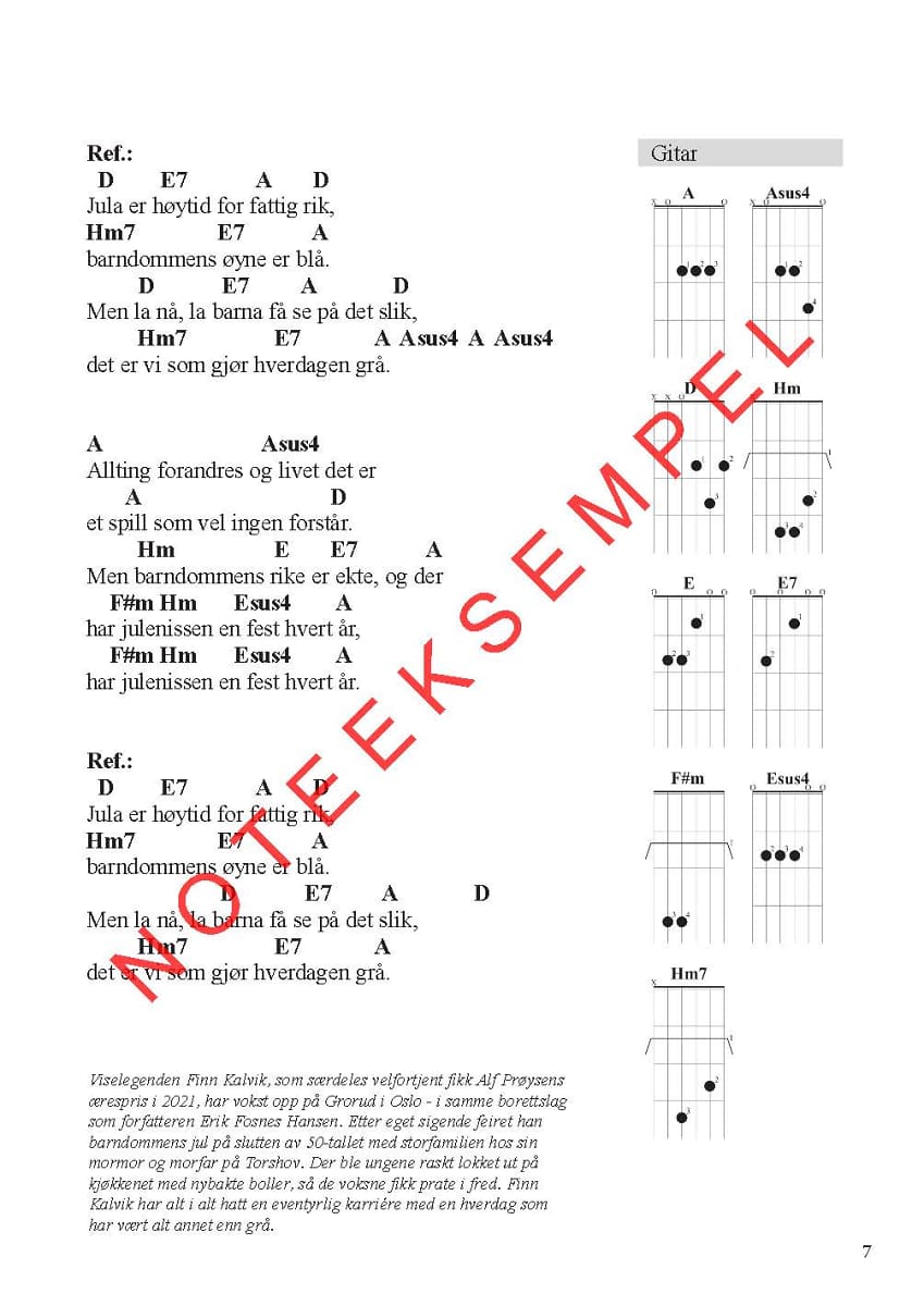 50 julesanger for ukulele og gitar