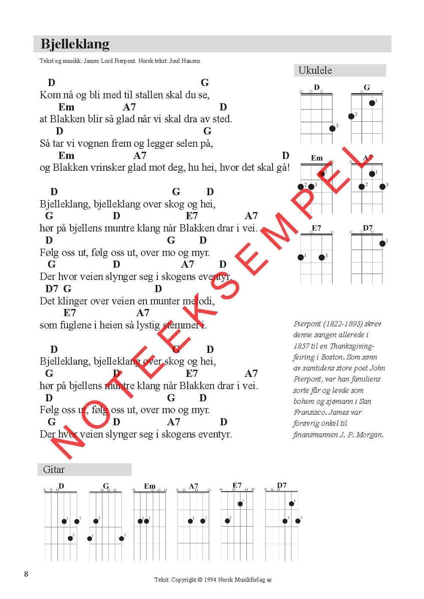 50 julesanger for ukulele og gitar