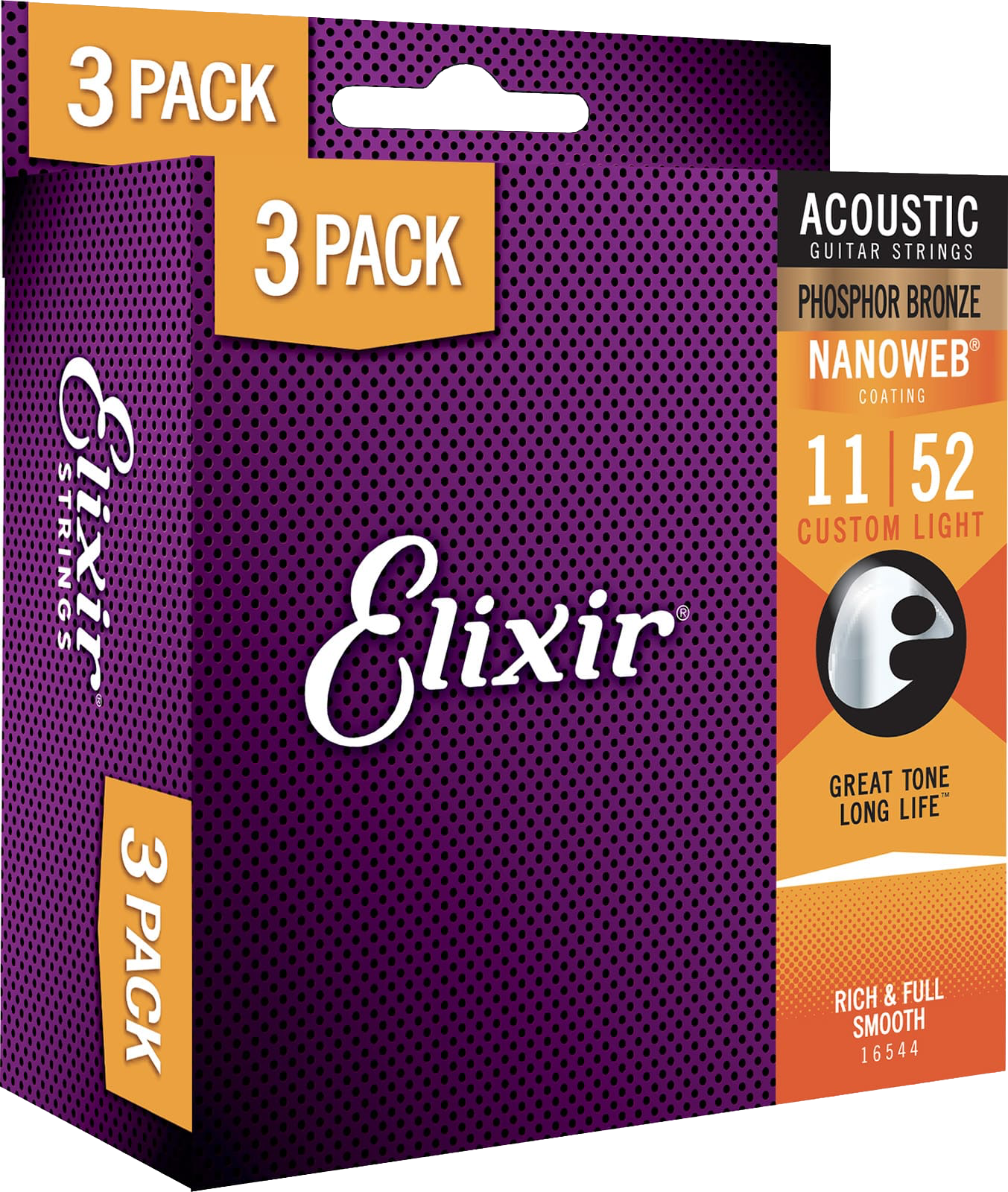 Elixir 16544 3 PACK 11-52 Custom Light