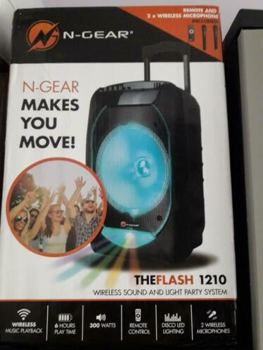 12" Partyhøyttaler m/Lys og 2xTrådløse mikrofoner