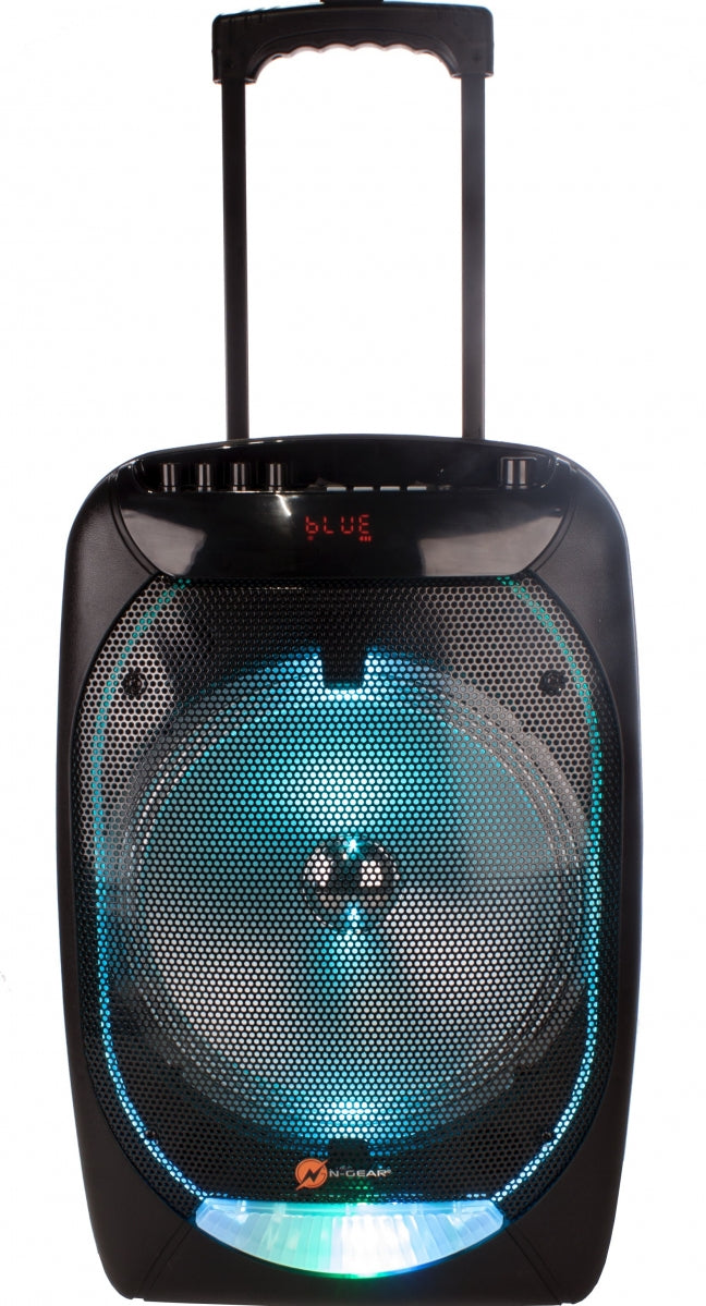 12" Partyhøyttaler m/Lys og 2xTrådløse mikrofoner