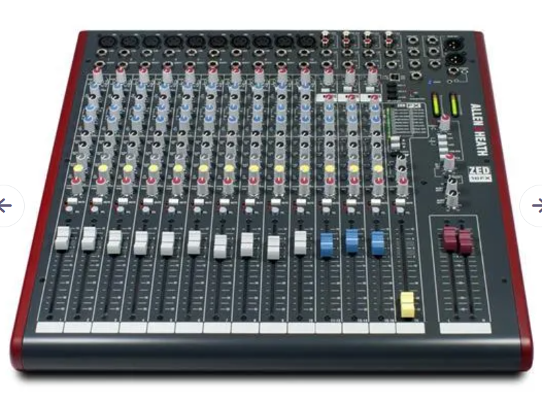A&H ZED16FX 10 Mic/Line Inputs, 3 Stereo Sources USB, FX and