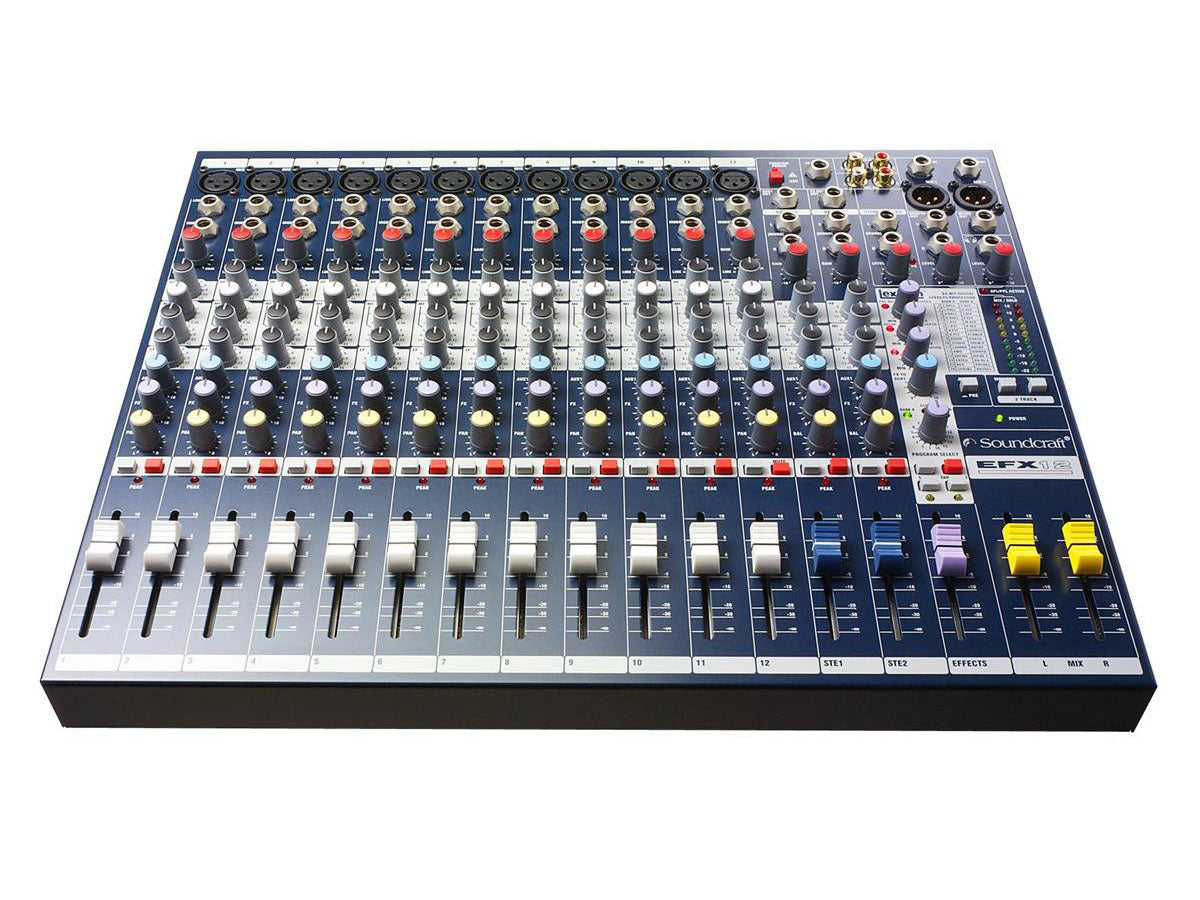Soundcraft EFX12 12+2, 2 aux med Lexicon klang, inkl rackører