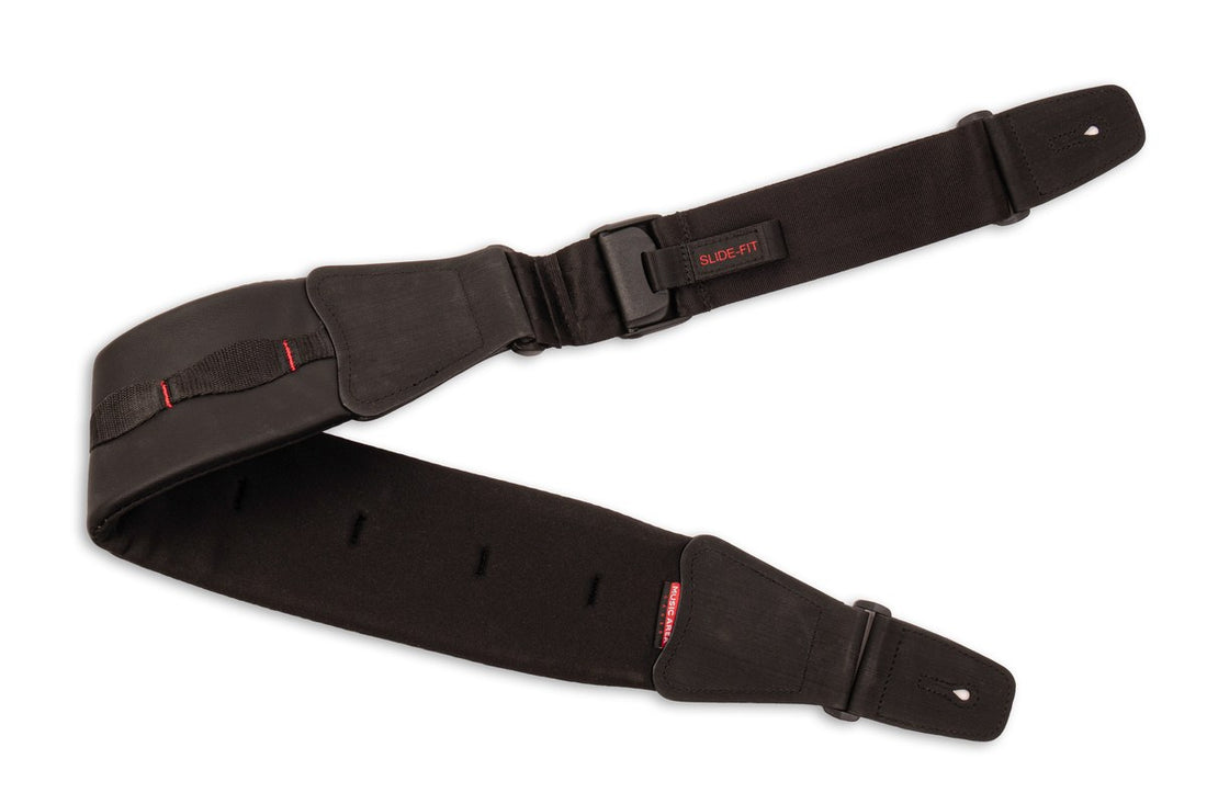 MUSIC AREA RB STP Black Widened Guitar Strap