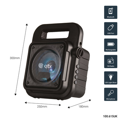 Bærbar Bluetooth Partyhøyttaler m/mikrofon