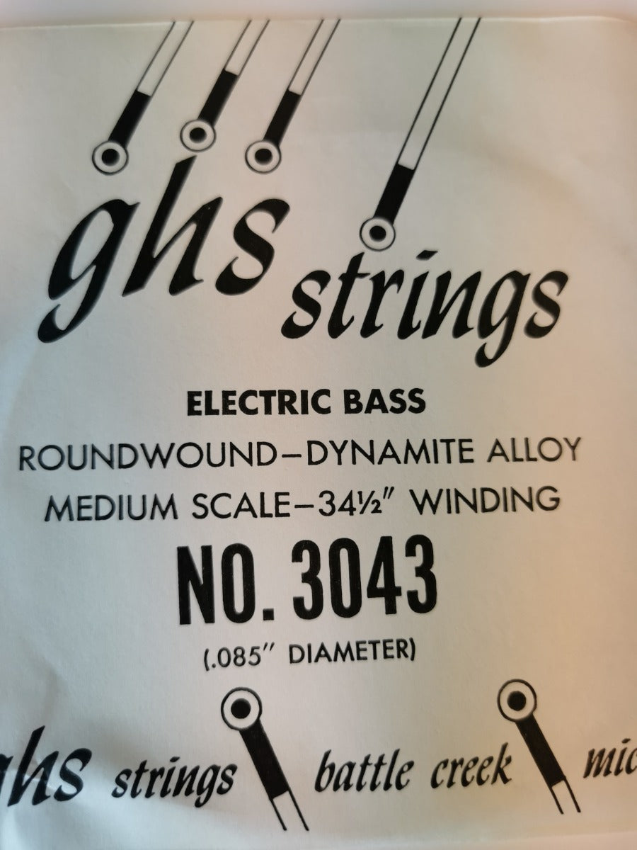 GHS  3043 single bass string  0.85 medium scale Dynamite alloy