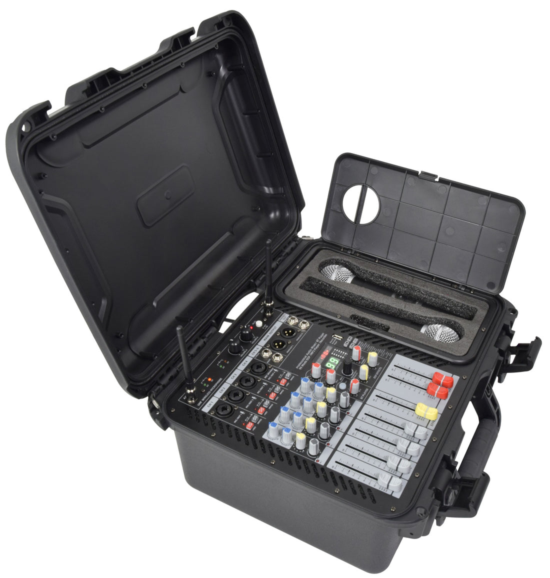 Citronic FLITE-600 Powered Mixer 2 x 300W with 2 UHF Mics + DSP Effects