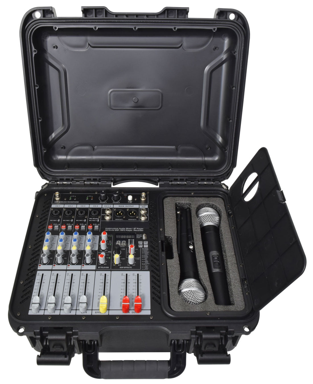 Citronic FLITE-600 Powered Mixer 2 x 300W with 2 UHF Mics + DSP Effects