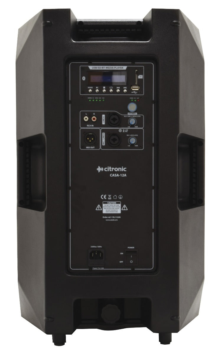 12"  Aktiv PA-Høyttaler med DSP, USB/SD og Bluetooth