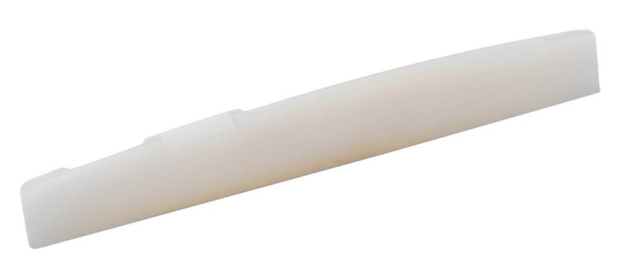 Bridge saddle, unbleached bone, 77,5x10x2,7mm, folk, 14&quot; arched
