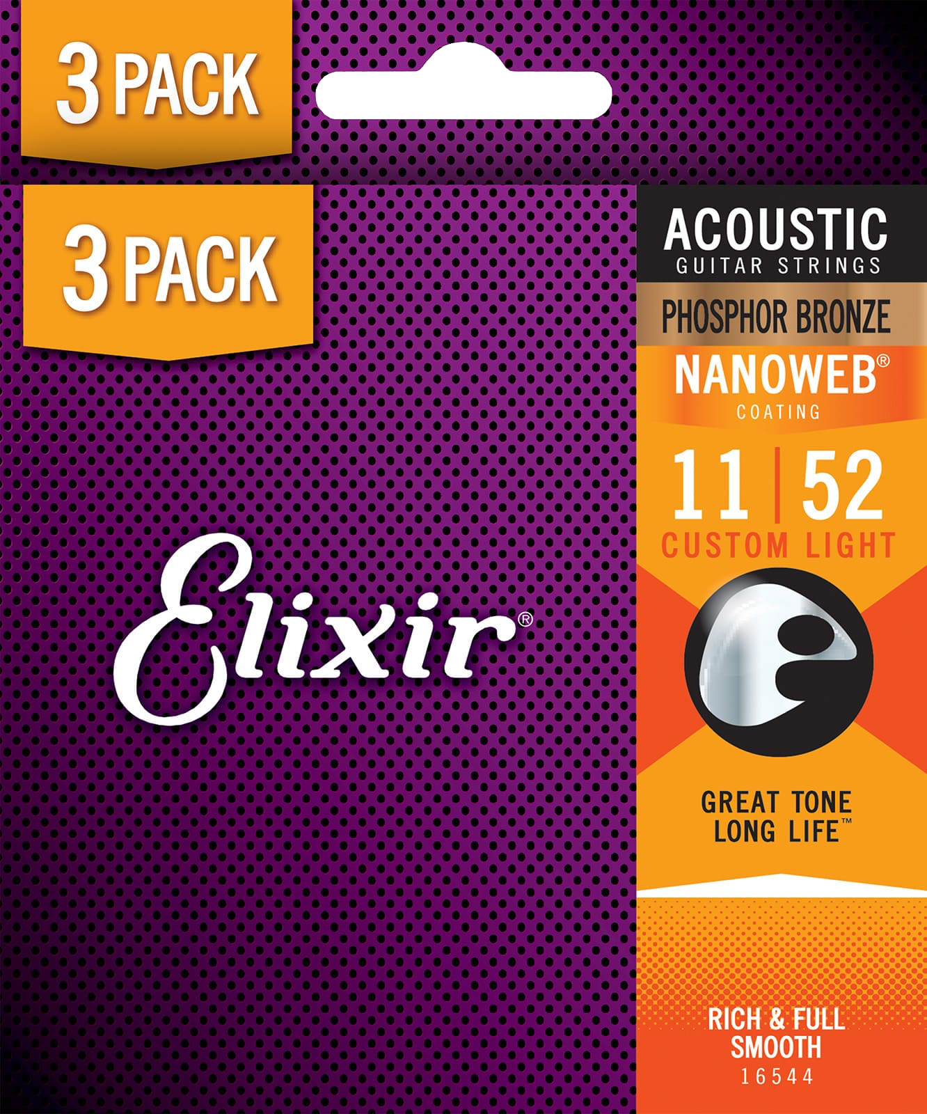 Elixir 16544 3 PACK 11-52 Custom Light