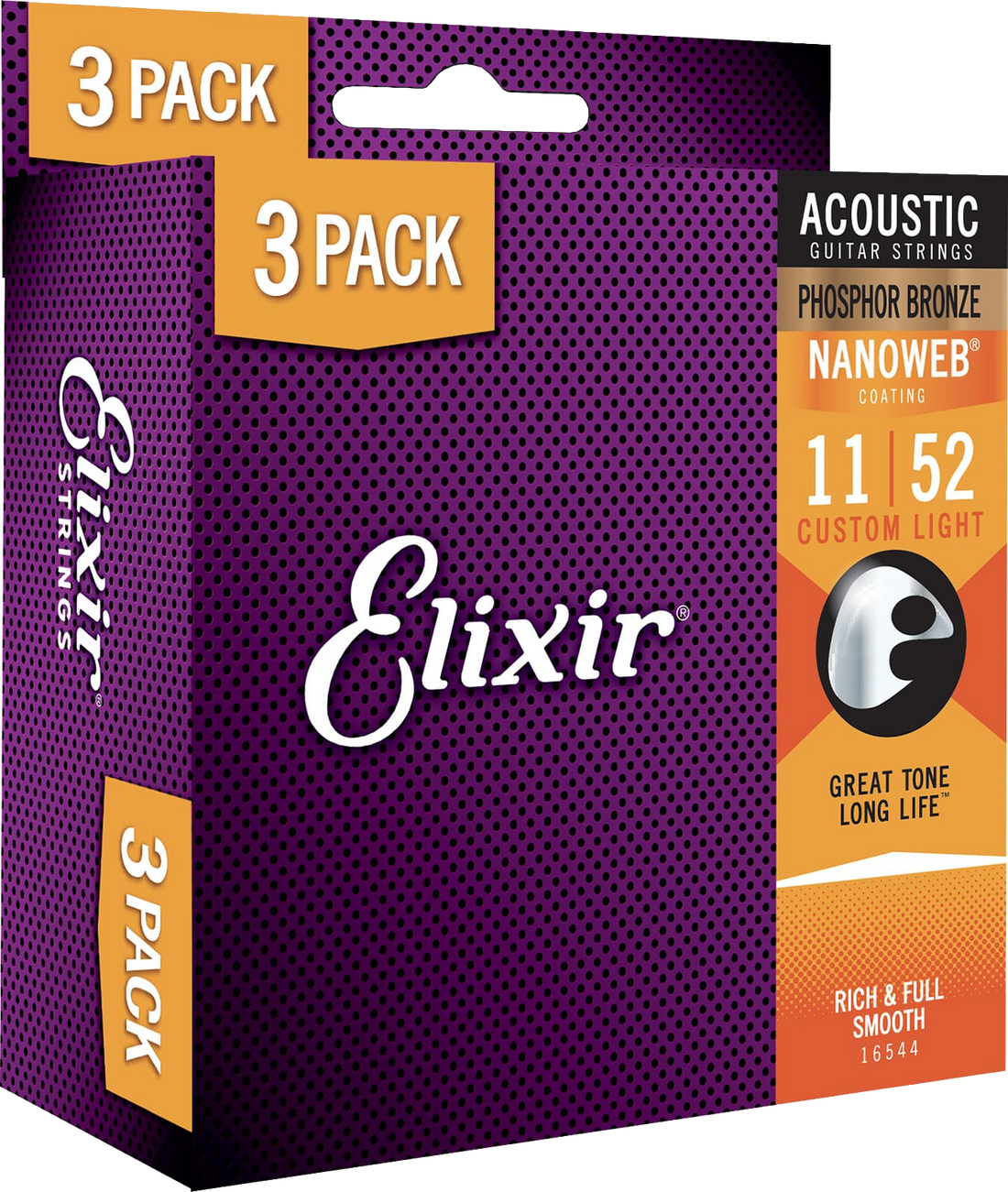 Elixir 16544 3 PACK 11-52 Custom Light