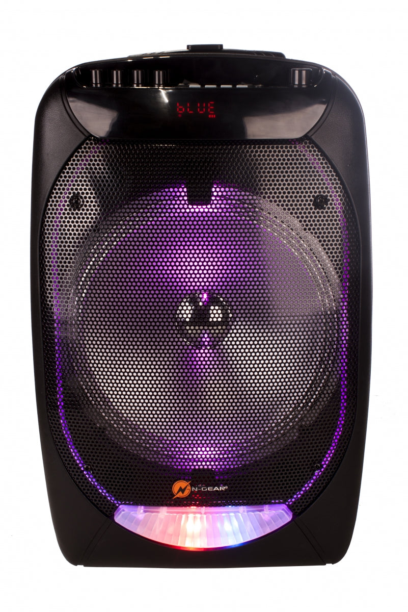 12" Partyhøyttaler m/Lys og 2xTrådløse mikrofoner