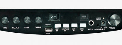 12" Partyhøyttaler m/Lys og 2xTrådløse mikrofoner