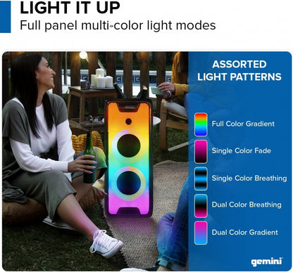Gemini GLS-880 Oppladbar høyttaler med LED-Lys