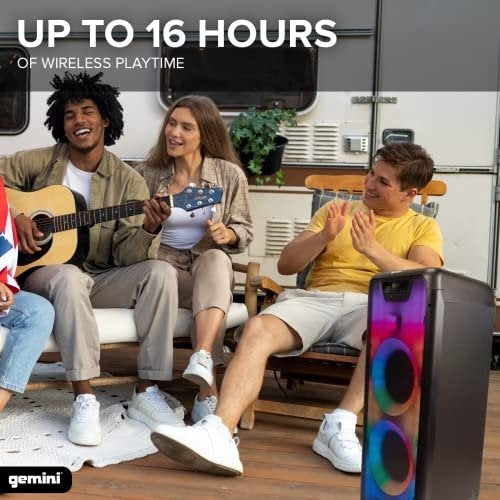 Gemini GLS-880 Oppladbar høyttaler med LED-Lys