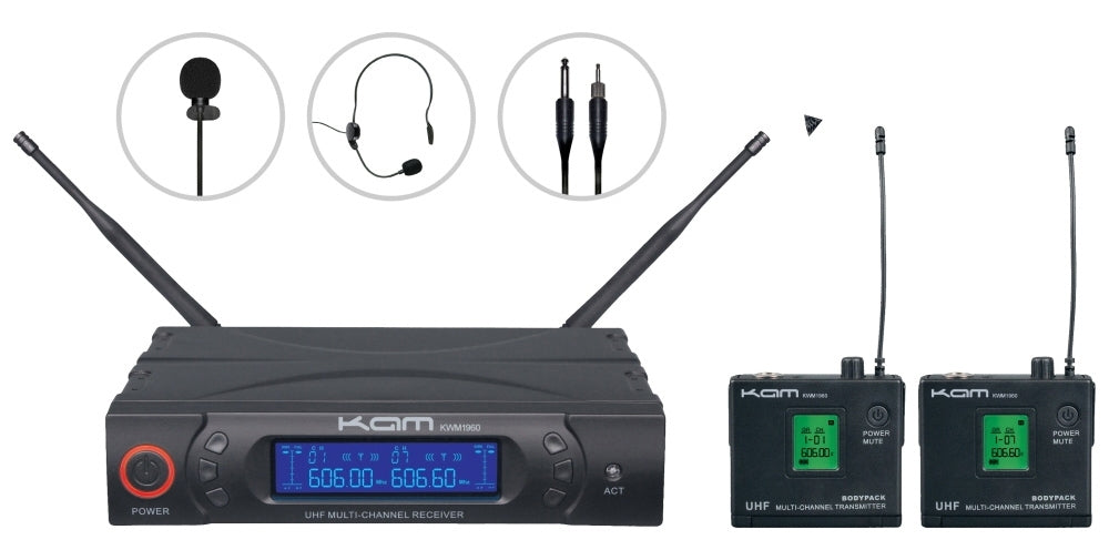 KAM KWM1960 BP V2 Trådløs nakkebøylemikrofon sett