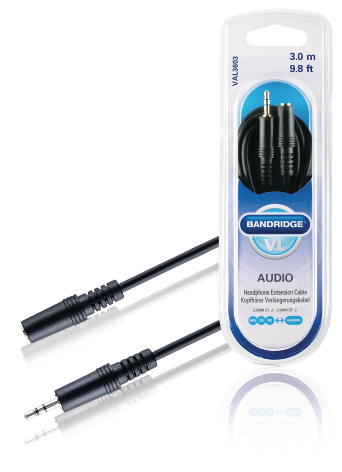 Forlengelseskabel for hodetelefon