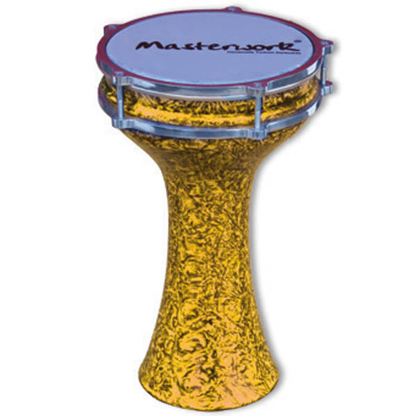 Masterwork Turkish Aluminium Colored Yellow Marble Darbuka 20 cm
